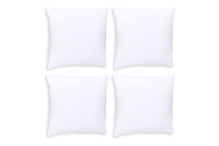 GOLD TEXTILES White Throw Pillows Insert (Pack of 4)  Polyester Sham Stuffer Throw Pillow
