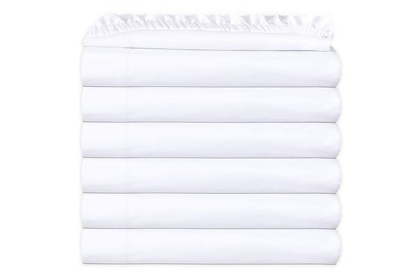 GOLD TEXTILES 24 Pack Fitted Sheet Bright White T-200 Percale Hotel Linen, Soft and Comfortable