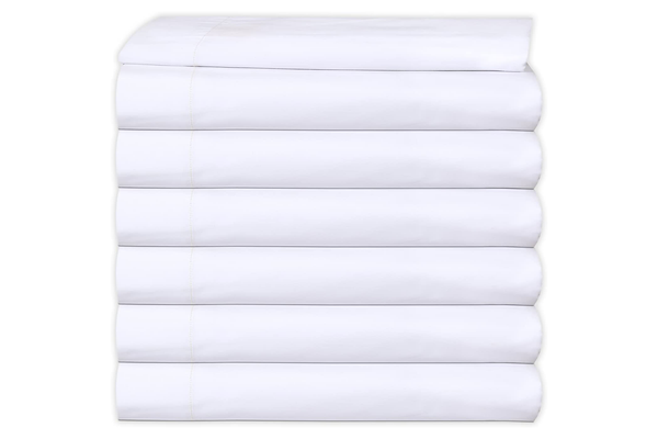 GOLD TEXTILES 24 Pack Flat Sheet Bright White T-200 Percale Hotel Linen, Soft and Comfortable