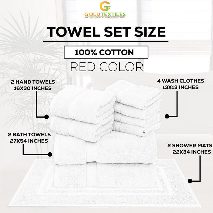 Gold Textiles 10 Piece Towel Set | towel set | bath towel set | hotel towel Set | 100% cotton bath towels | plush bath towels |