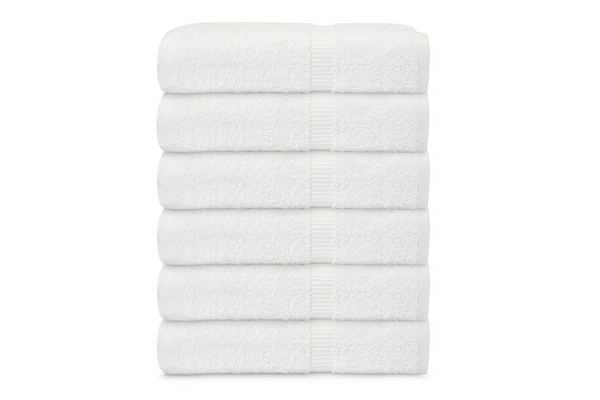 GOLD TEXTILES Bulk Pack 60 Pcs (5 Dozen) White Economy 15x25 Inches Basic  Hand Towel - 2.25 lb/dz