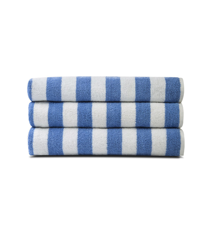 Gold Textiles Pack of 12 Pool Towels Blue Stripes ( 30x66 Inch) 15 lb/dz