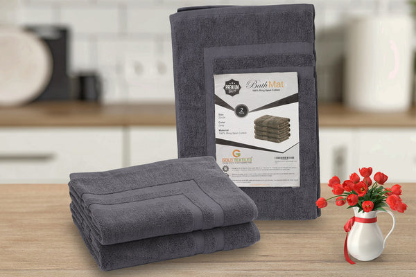 Gold Textiles 120 Luxury Tub-Shower Bath Mat Hotel-Spa Floor Mat - ( 22x34 Inch) - 100% Ringspun Cotton, Machine Washable