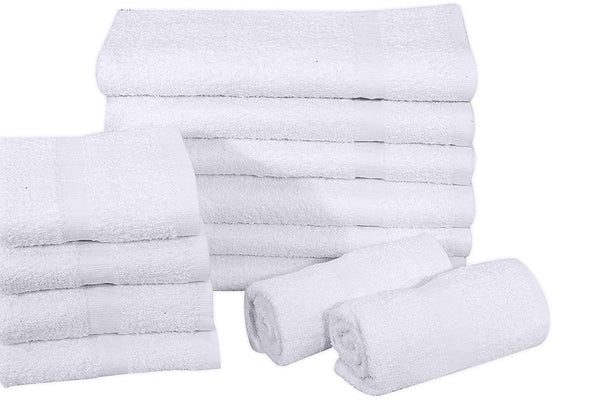 Gold Textiles 60 Pack Economy White Bath Towels Bulk (22x44 inches) Cotton Blend Multi-Purpose Hotel Towel for Commercial and Home Use – Lightweight