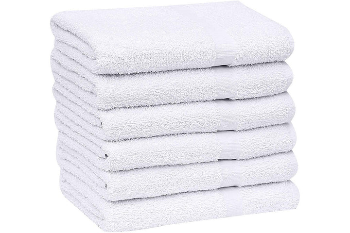 GOLD TEXTILES 120 Pcs Bulk Pack (10 Dozen) White Economy 15x25 Inches Basic Hand Towel