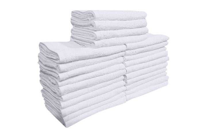 120 Bulk Pack New White ( 16x27 Inch ) Cotton Blend Economy Hand-Towels Salon-Towels Gym-Towels Best for Kitchen,Janitorial,Home use Towels