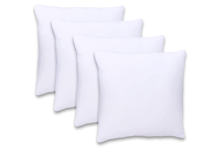 Looms & Linens Square Throw Pillow Form Insert 100% Premium Polyester Filled 4 Pieces 26x26 inch Pillow Form, Size: 26 x 26, White