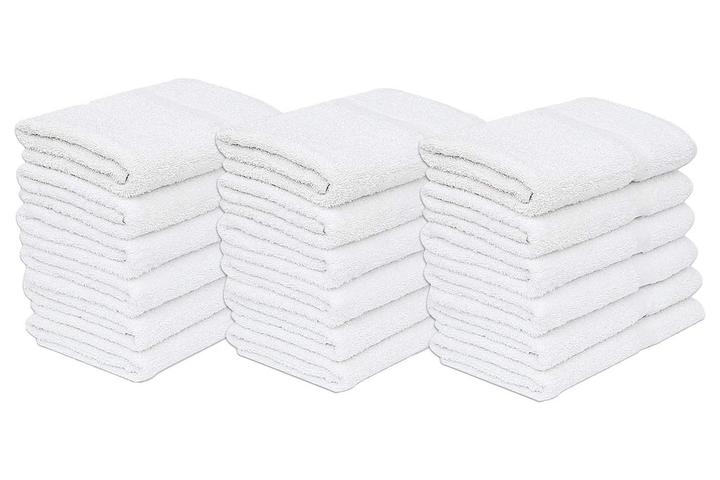 180 Bulk Pack White Economy Bath Towels (24x 48 Inch) Cotton Blend for  Softness-Commercial Grade Easy Care (15 Dozens)