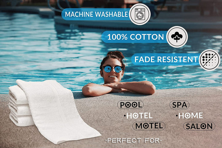 GOLD TEXTILES 24 Pack Luxury 5 Star Hotel Premium Bath Towels Plush Heavy Weight  (27"x54") 17 lb/dz, Machine Washable super Soft
