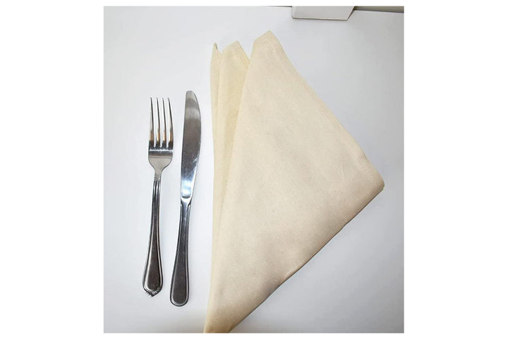 GOLD TEXTILES Cloth Napkins 18 by 18 Inches, 192 Pack Dinner Napkins, Poly Cotton Soft & Reusable (192)