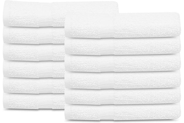 GOLD TEXTILES 120 Bulk Pack New White 20X40 Cotton Blend Bath Towels Soft & Quick Dry 5 lb/dz 15 Dozen