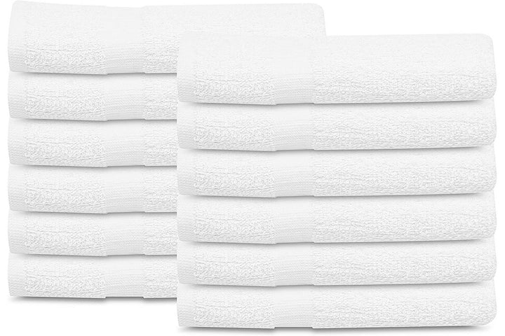 GOLD TEXTILES 120 Bulk Pack New White 20X40 Cotton Blend Bath Towels Soft & Quick Dry 5 lb/dz 15 Dozen