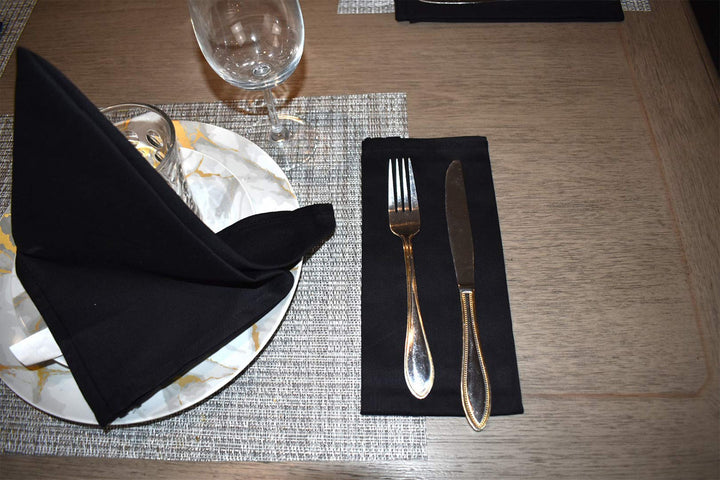 GOLD TEXTILES Cloth Napkins 18 by 18 Inches, 192 Pack Dinner Napkins, Poly Cotton Soft & Reusable (192)