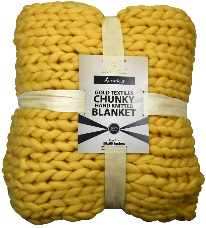 GOLD TEXTILES Chunky Knit Blanket