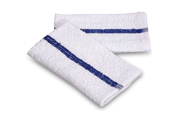 Wholesale 17 X 20 Super Ribbed Bar Towels Double Stripe 32